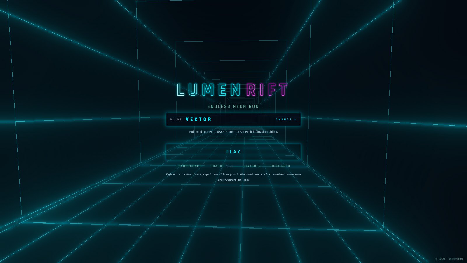 The main menu